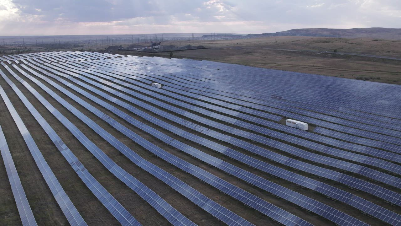Large solar panel field producing clean energy